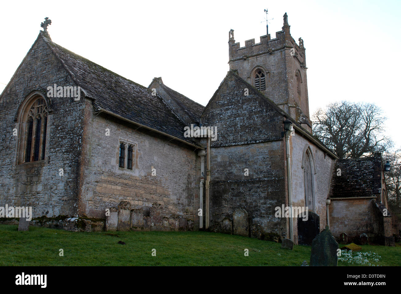St. Oswald`s Church, Compton Abdale, Gloucestershire, England, UK Stock